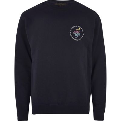 Navy sports snake logo sweatshirt